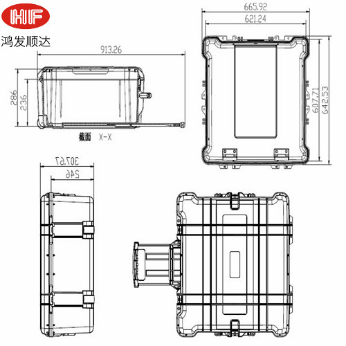 HF-P-4 内：565*565*268 外：663*657*309